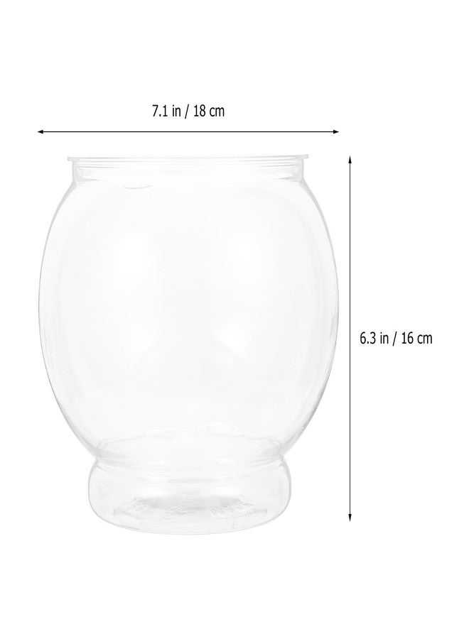 POPETPOP Plastic Fish Bowls Round Aquarium Clear Fish Keeper Fishbowl Vase Pot for Wedding Party Event Christmas Holiday Home Decor 18cm - Image 4